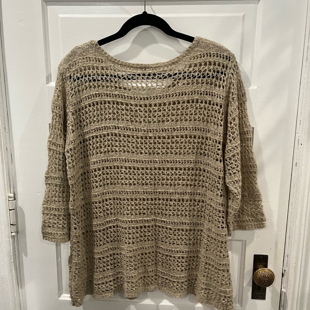 Women's Beige Crochet Top